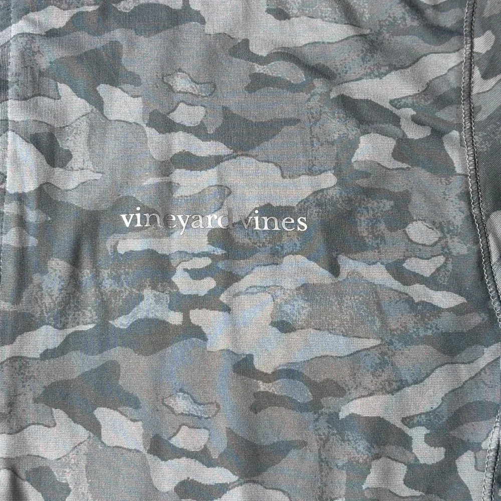 Vineyard Vines Pullover Mens S Gray Camo Performance Quarter Zip Active Top